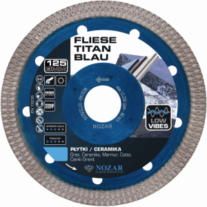 Tarcza diamentowa do gresu ceramiki Fliese Titan Blau 125 mm NOZAR