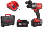 Wiertarko-wkrętarka akumulatorowa z udarem 158 Nm Milwaukee M18 FPD3-502X 4933479860